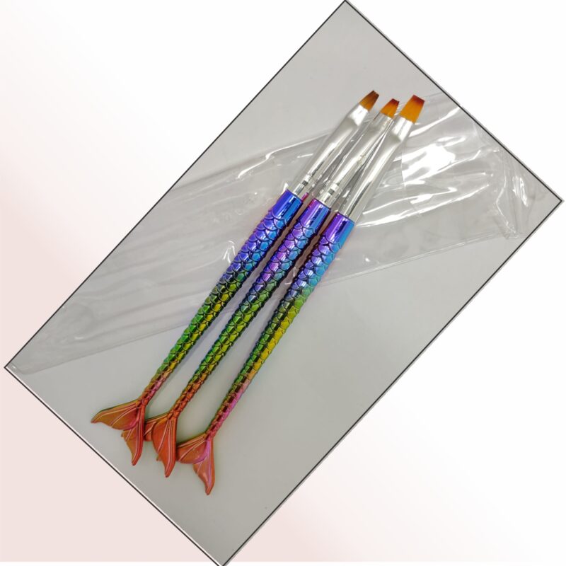 Kit pinceis rabo de sereia chato
