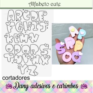 Alfabeto cute (aproximadamente 4 e 4,5cm )