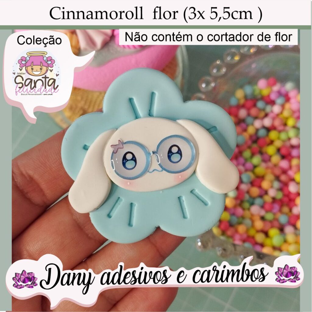 Cinnamoroll  ( flor )-( aproximadamente de 3X 3,5cm )