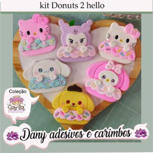 kit Donuts 2 Hello (aproximadamente de 5  a 6,5cm dependendo do personagem)