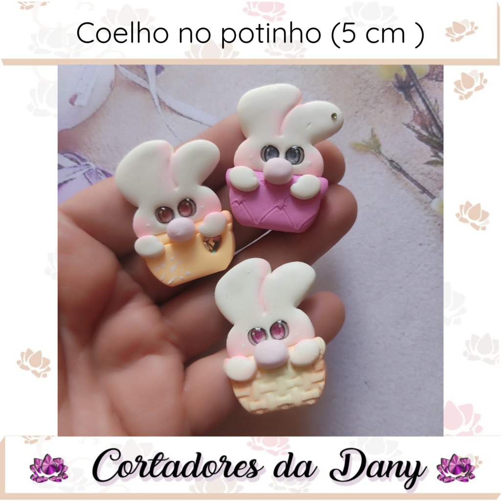 Coelho no potinho 5cm